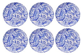 Hermia Blue Serv Wave Juego de Platos de Servicio (6 Piezas) en Azul y Blanco